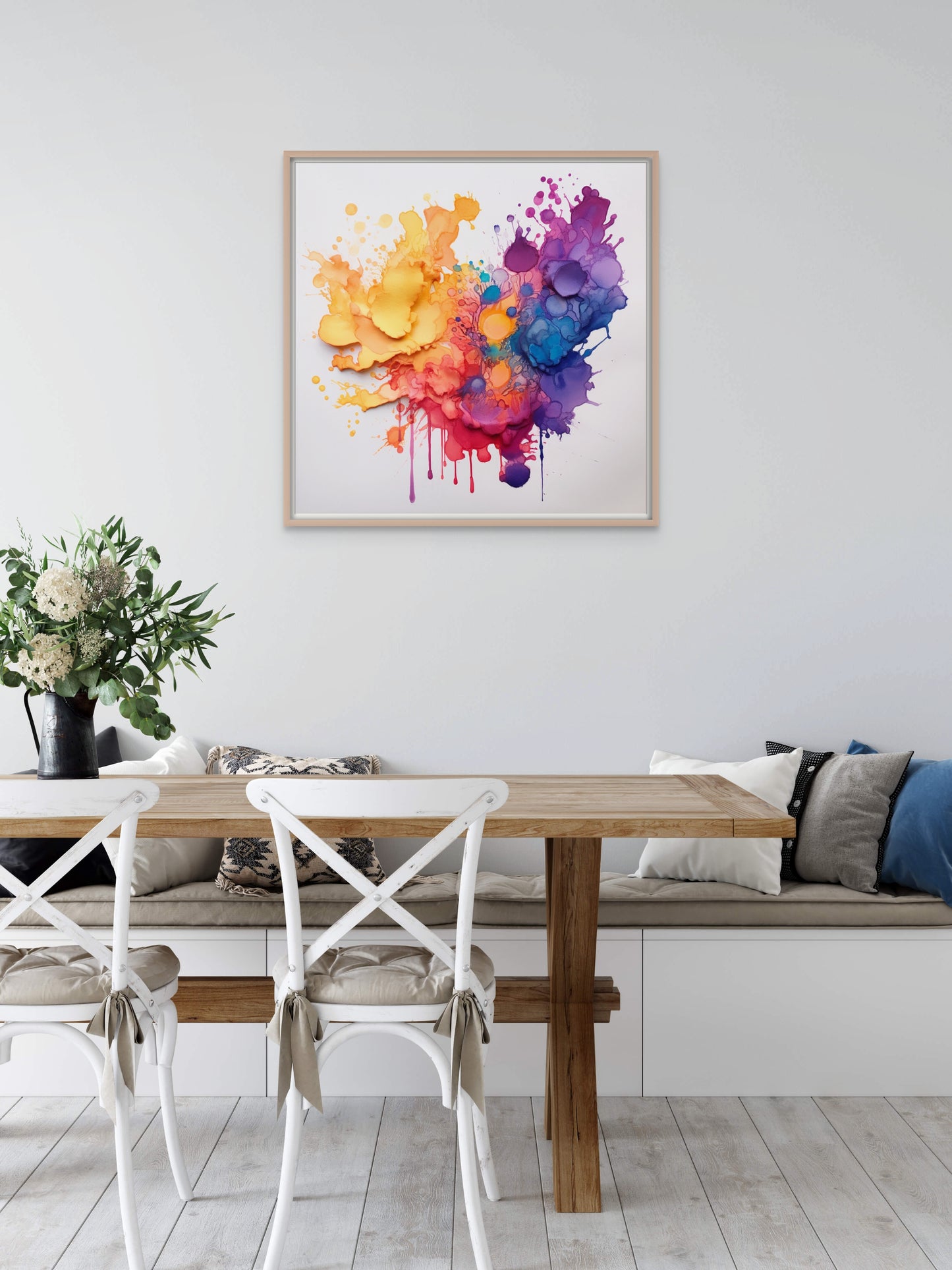 "Colorful Kaleidoscope" invites you to a world of vibrant imagination, where paint circles dance upon blotting paper in a symphony of colors. This fine art print captures the joyful essence of creativity, celebrating the kaleidoscope of life's hues. In this captivating artwork, the artist's vision transforms circles into a mesmerizing tapestry of color and emotion.