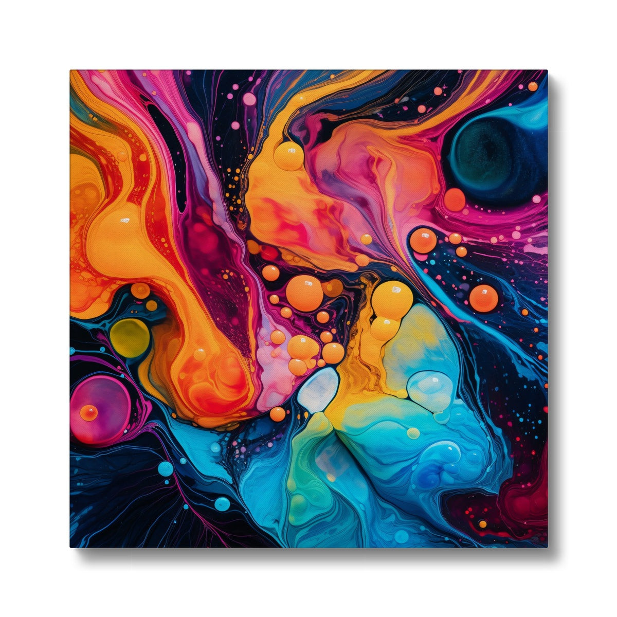 "Ripples of Color" invites you into a world of mesmerizing beauty where oil and water dance in harmonious chaos. This fine art print captures the enchantment of vibrant colors merging and flowing, crafting a vivid canvas that celebrates the ever-changing tapestry of life. In this captivating artwork, the artist's brush transforms fluidity into a breathtaking symphony of hues.